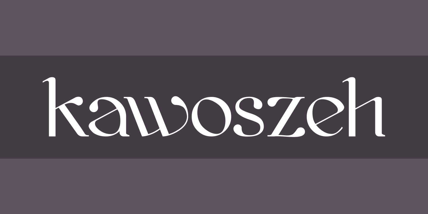 Beispiel einer kawoszeh Regular-Schriftart